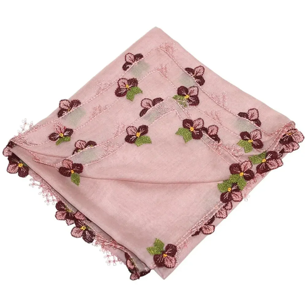 Tulbent Scarf Handmade Crochet Detailing NWOT